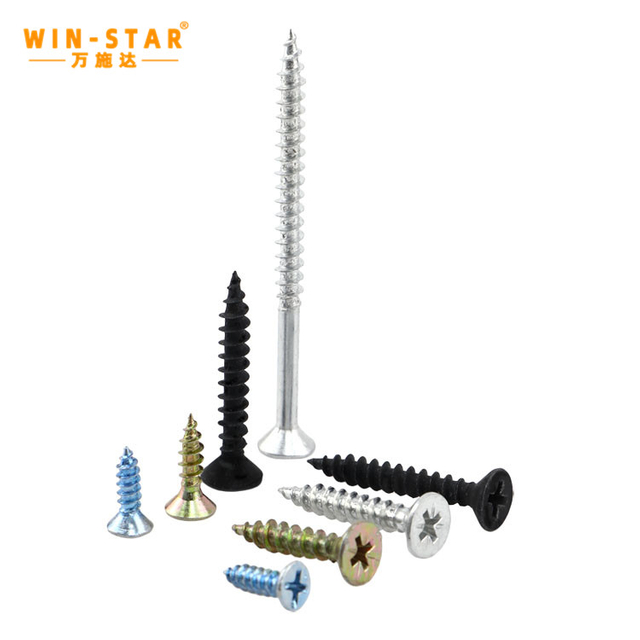 Vis &agrave; t&ecirc;te frais&eacute;e plate de Phillips de polonais de zinc jaune autotaraudeuse de carton gris de CSK pour la vis en bois de carton gris