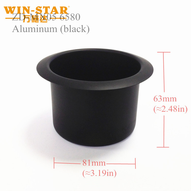 WINSTAR 102*80*65mm Suporte de copo preto de alum&iacute;nio por atacado para suporte de copo de cadeira de cinema de mesa