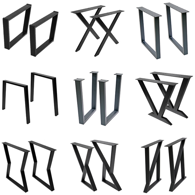 Pernas pretas resistentes para m&oacute;veis, suporte de mesa, p&eacute;s, mesa de jantar, mesa de caf&eacute;, pernas