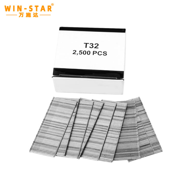 Capse drepte de culoare argintie 16GA Cuie T Brad galvanizate Cuie T32