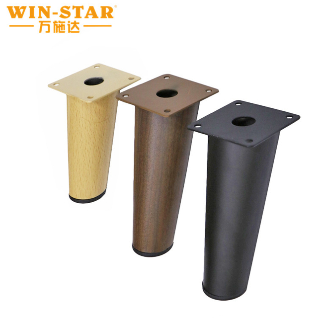 የፋብሪካ አቅርቦት ቧንቧ ገደላማ የእንጨት ቀለም የብረት ሶፋ እግሮች ለቤት ዕቃዎች