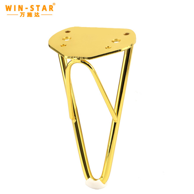 Phụ kiện nội thất trang tr&iacute; Ch&acirc;n ghế sofa kim loại v&agrave;ng đen 150mm