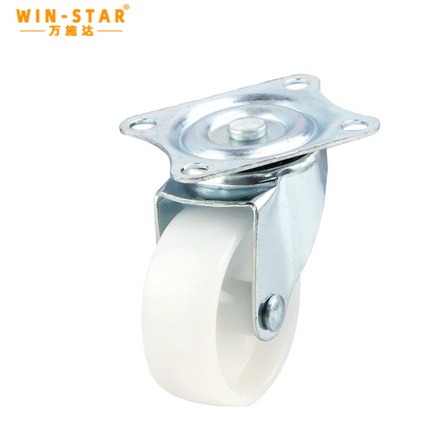 B&aacute;nh xe nhựa PP chịu lực 40kg 2 inch m&agrave;u trắng nhạt