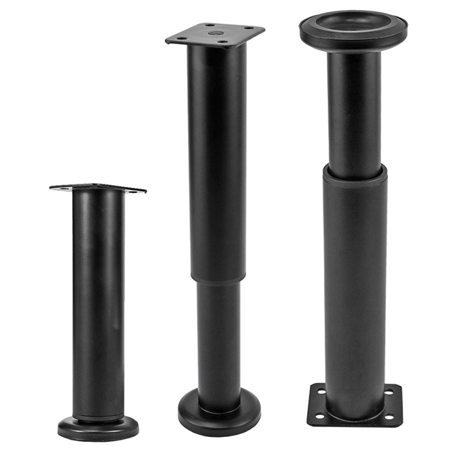 ቲዩብ 38MM የሶፋ አልጋ የብረት እግሮች የሚስተካከሉ የቤት ዕቃዎች ሃርድዌር ካቢኔ የብረት እግሮች 