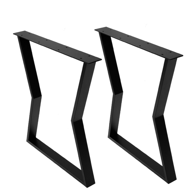 डाइनिंग टेबल के लिए हॉट रोल्ड आयरन आयताकार गढ़ा धातु ब्रश पैर