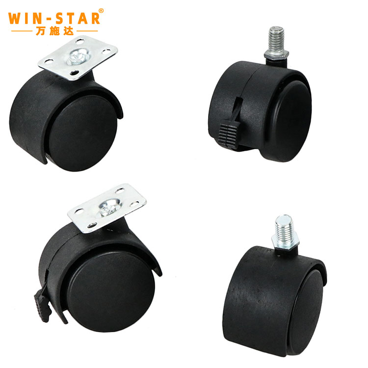 Silent casters Nylon universal casters Shelf roller with break