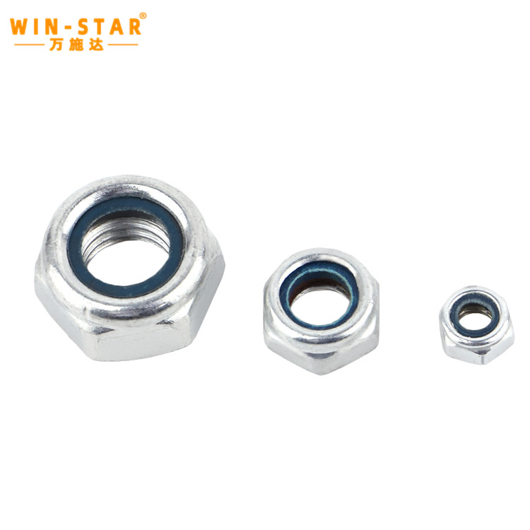 sexkantnyloninsats l&aring;smutter DIN985 nylon l&aring;smutter Halkfri mutter