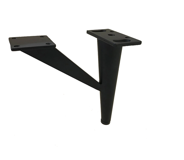 V Shape Furniture Part Սեւ մետաղական բազմոցի ոտքը աթոռի մահճակալի համար