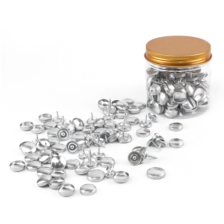 Chiusura a scatto con bottone a pressione in alluminio con copertura in tessuto personalizzata per vestiti