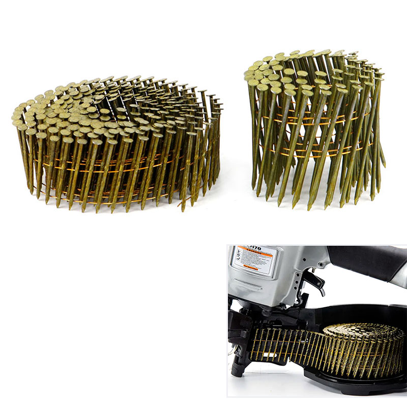  Clous de bobine de fil de tige h&eacute;lico&iuml;dale d'anneau de vis assembl&eacute;s en usine de haute qualit&eacute; pour l'utilisation de pistolet &agrave; ongles pneumatique de palette en bois