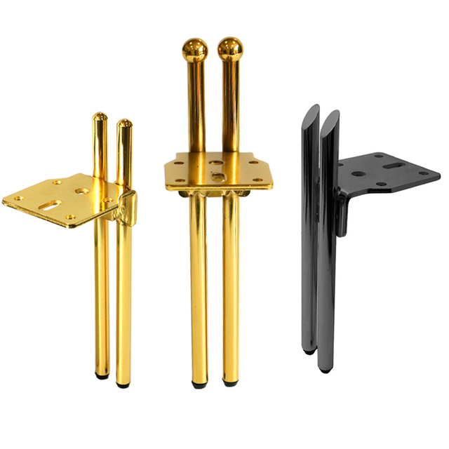 Tehdashinta 6 tuuman rautavalumetallihuonekalut Golden Pipe Moden sohvan jalat