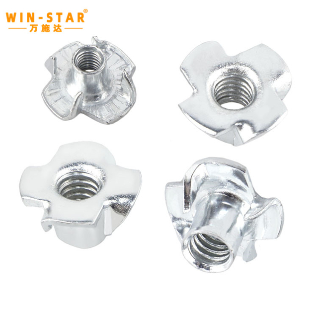 Four Claw Furniture T-nut Blind Pronged Insert T-Nut for Wood Furniture Hardware