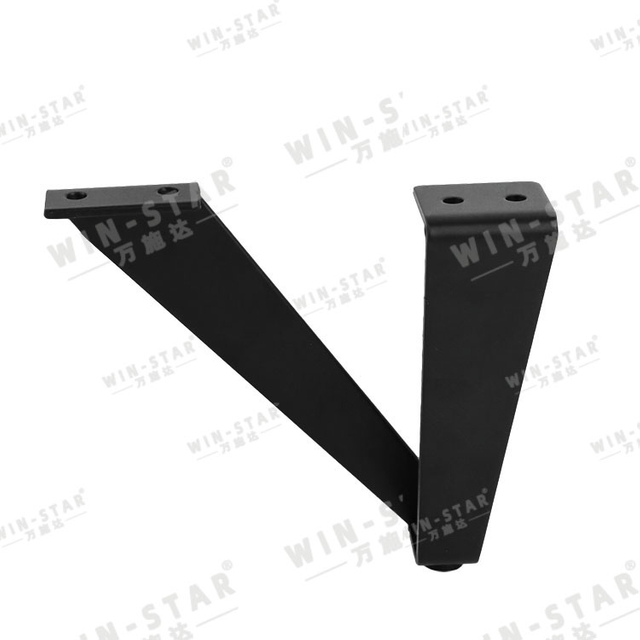 የበለጠ ጠንካራ ጥራት ያላቸው የቤት እቃዎች እቃዎች የብረት ቪ ቅርጽ ጥቁር ዘመናዊ የሶፋ አልጋ እግሮች ለጠረጴዛ