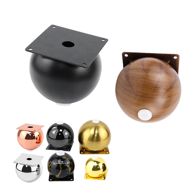  إكسسوارات الأثاث أرجل الأثاث على شكل كرة من الفولاذ على شكل ساق الأريكة قاعدة الأثاث على شكل قرع ذهبي ساق الأريكة