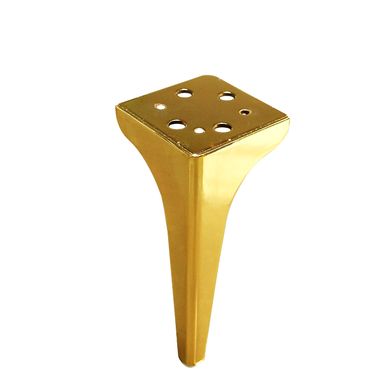 የወርቅ የቅንጦት ዲዛይን የቤት ዕቃዎች ትሪያንግል የብረት ማዕዘን ጠረጴዛ እግሮች የብረት ሶፋ እግር