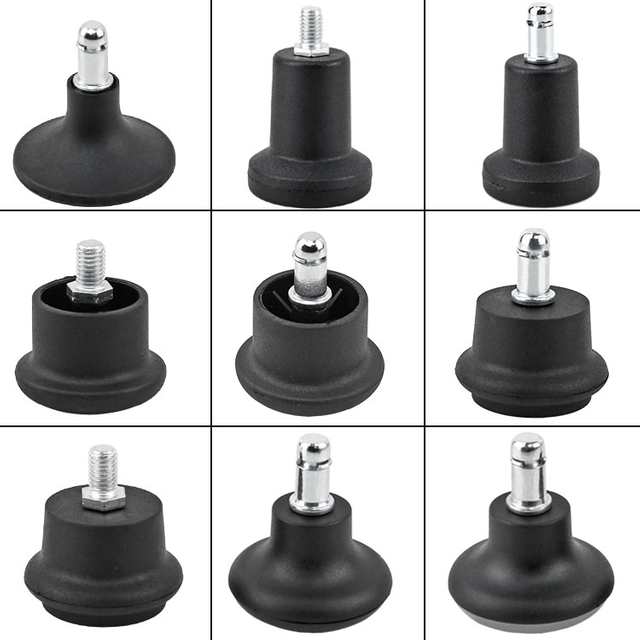  Picioare din plastic negru pentru scaune de birou