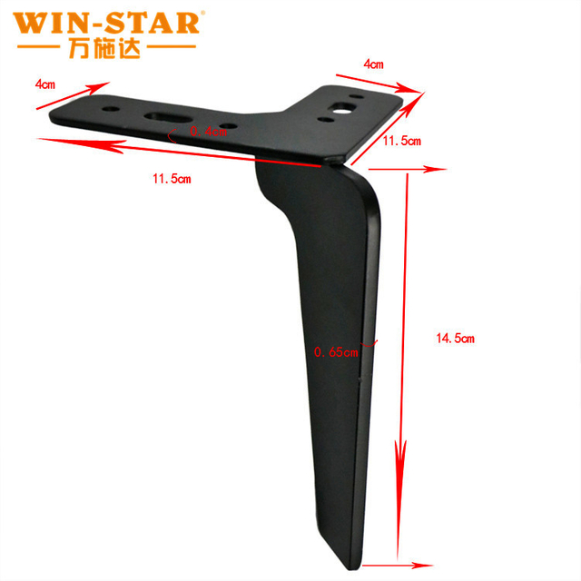 150 มม.เฟอร์นิเจอร์ขาเหล็กตู้โซฟาฮาร์ดแวร์ขาเหล็กสีดำ 