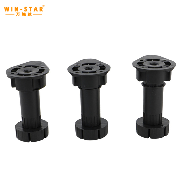 Kaki Furnitur Lemari Sofa Plastik Dapat Disesuaikan Kaki Hitam Kaki Persegi 