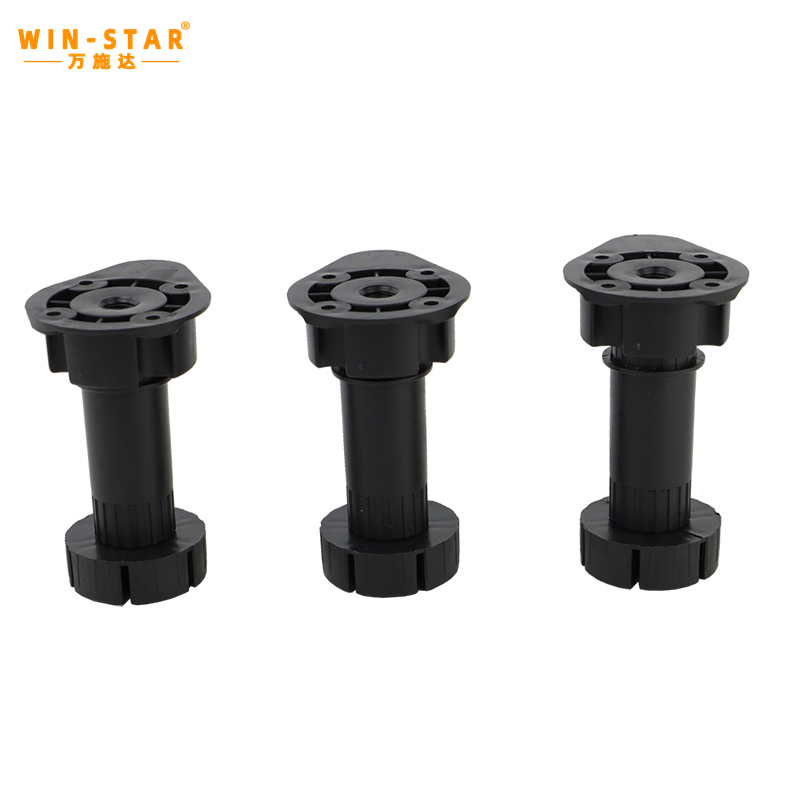 ជើងគ្រឿងសង្ហារឹម គណៈរដ្ឋមន្ត្រីសាឡុងផ្លាស្ទិចដែលអាចលៃតម្រូវបាន ជើងខ្មៅ ជើងការ៉េ 